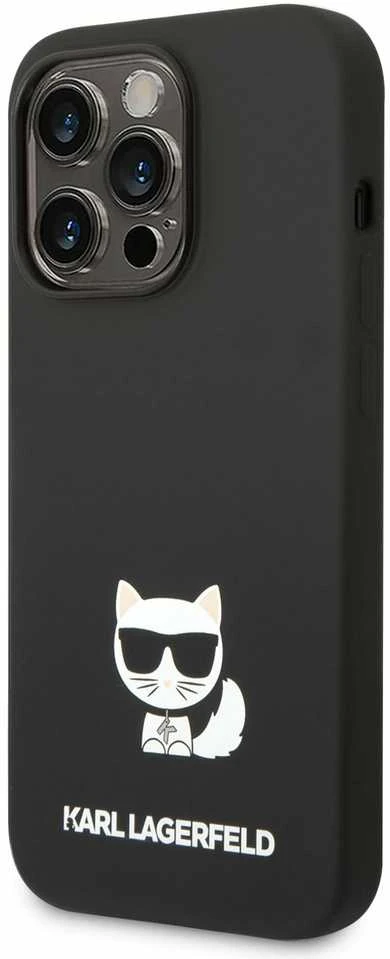 Karl Lagerfeld KLHCP14LSLCTBK Apple iPhone 14 Pro 6,1″ kietas dėklas juodos spalvos Silicone Choupette Body