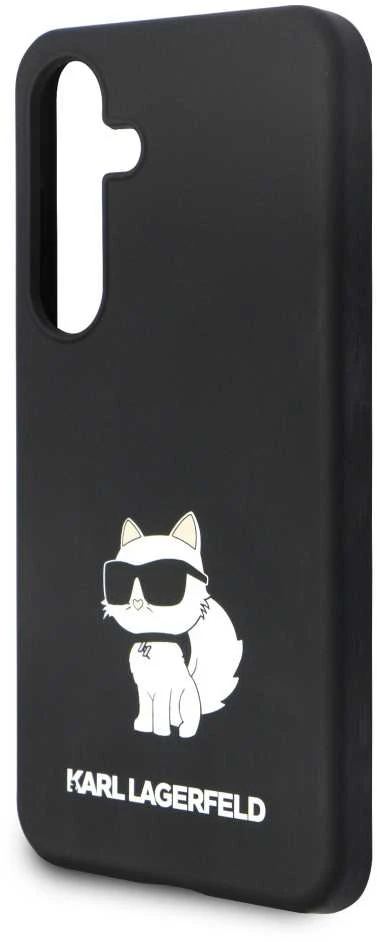 Karl Lagerfeld KLHCS24SSNCHBCK S24 S921 kietas dėklas juodos spalvos Silicone Choupette