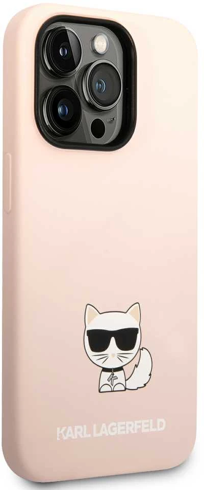 Karl Lagerfeld KLHCP14LSLCTPI Apple iPhone 14 Pro 6,1″ kietas dėklas light rožinės spalvos Silicone Choupette B
