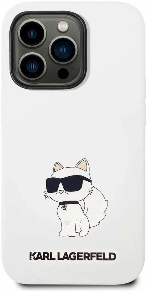 Karl Lagerfeld KLHCP14XSNCHBCH Apple iPhone 14 Pro Max 6,7″ kietas dėklas baltos spalvos Silicone Choupette