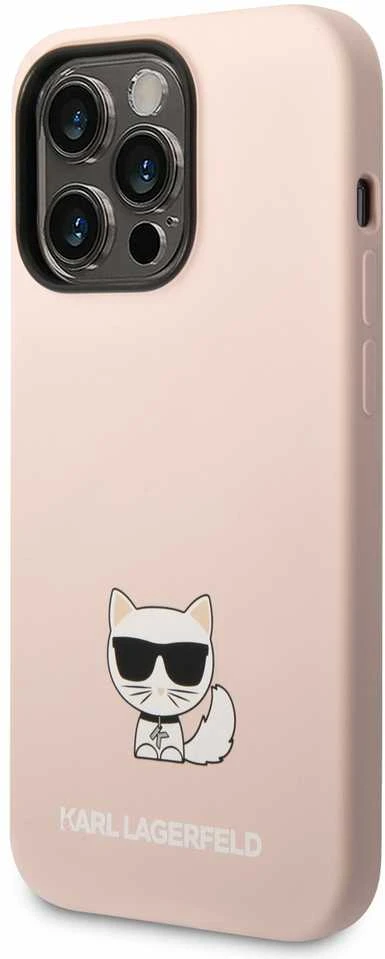 Karl Lagerfeld KLHCP14LSLCTPI Apple iPhone 14 Pro 6,1″ kietas dėklas light rožinės spalvos Silicone Choupette B