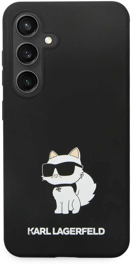 Karl Lagerfeld KLHCS24SSNCHBCK S24 S921 kietas dėklas juodos spalvos Silicone Choupette