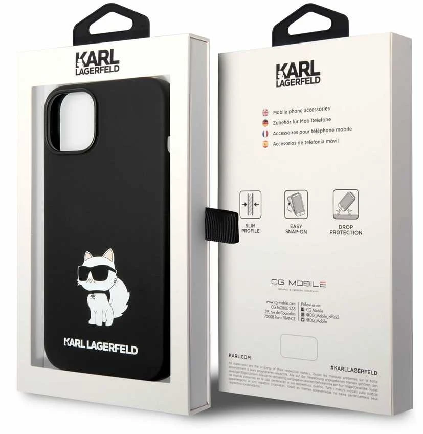 Karl Lagerfeld dėklas iPhone 14 Plus 6,7 KLHCP14MSNCHBCK juodas HC Silicone NFT Choupette