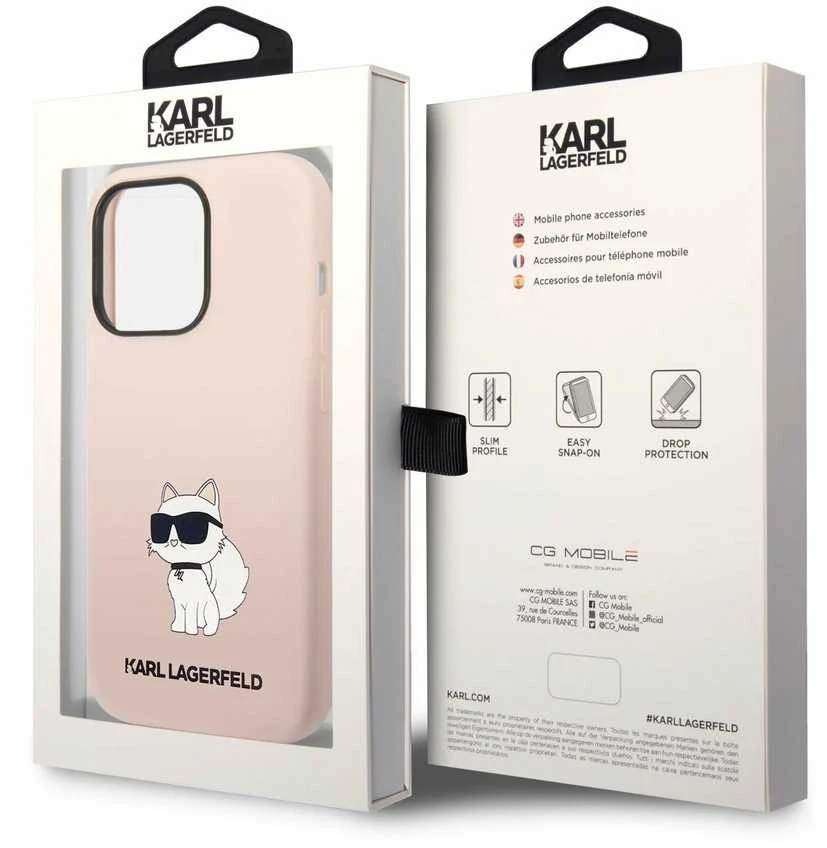 Dėklas Karl Lagerfeld KLHCP14XSNCHBCP IPHONE 14 PRO MAX 6.7 "HARDCASE Rožinis/Rožinis SILICONE CHUPETTE