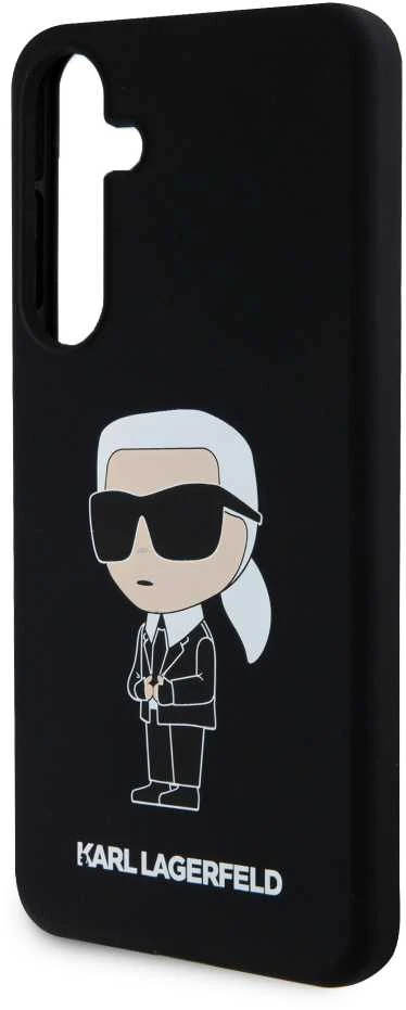 Karl Lagerfeld KLHCS24SSNIKBCK S24 S921 kietas dėklas juodos spalvos Silicone Ikonik