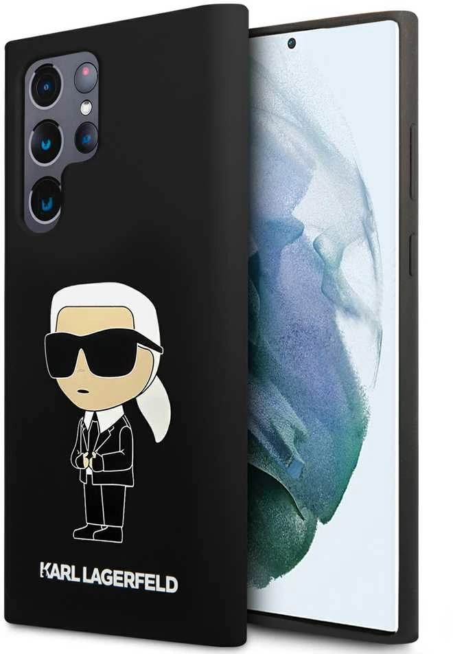 Karl Lagerfeld KLHCS24LSNIKBCK S24 Ultra S928 kietas dėklas juodos spalvos Silicone Ikonik