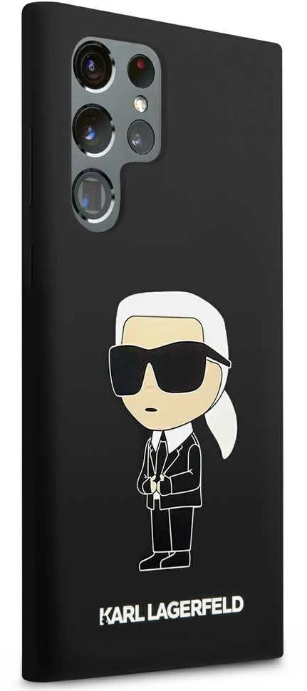 Karl Lagerfeld KLHCS24LSNIKBCK S24 Ultra S928 kietas dėklas juodos spalvos Silicone Ikonik