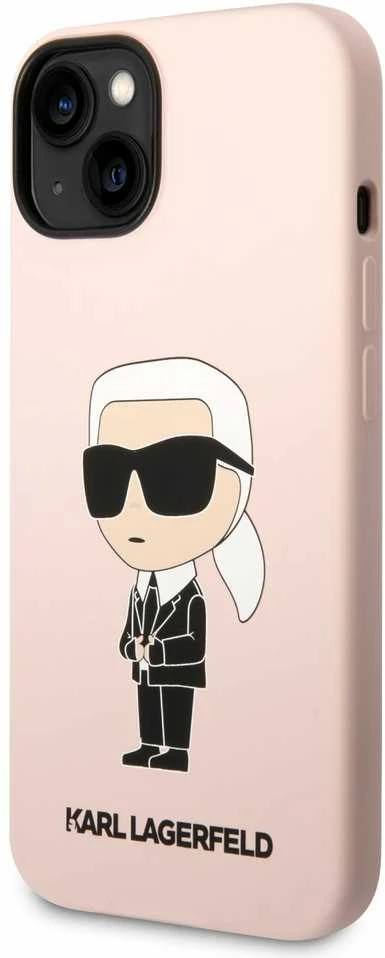 Dėklas Karl Lagerfeld KLHCP14MSNIKBCP IPHONE 14 PLUS / 15 PLUS 6.7 "HARDCASE Rožinis / Rožinis SILICONE IKONIK