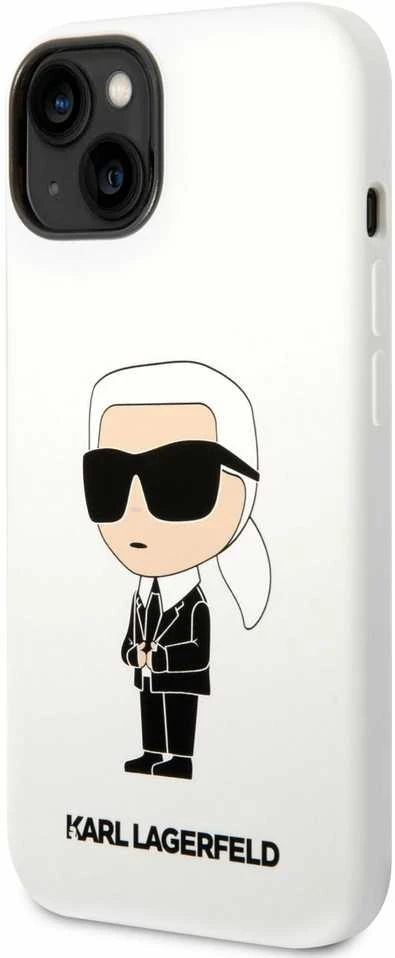 Dėklas Karl Lagerfeld KLHCP14MSNIKBCH IPHONE 14 PLUS / 15 PLUS 6.7 "HARDCASE Baltas / Baltas SILICONE IKONIK