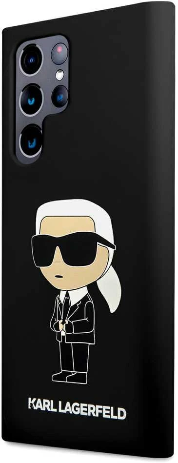 Karl Lagerfeld KLHCS24LSNIKBCK S24 Ultra S928 kietas dėklas juodos spalvos Silicone Ikonik