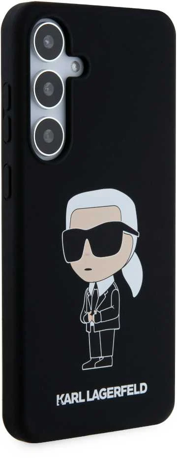 Karl Lagerfeld KLHCS24SSNIKBCK S24 S921 kietas dėklas juodos spalvos Silicone Ikonik
