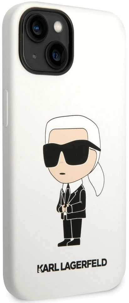 Dėklas Karl Lagerfeld KLHCP14MSNIKBCH IPHONE 14 PLUS / 15 PLUS 6.7 "HARDCASE Baltas / Baltas SILICONE IKONIK