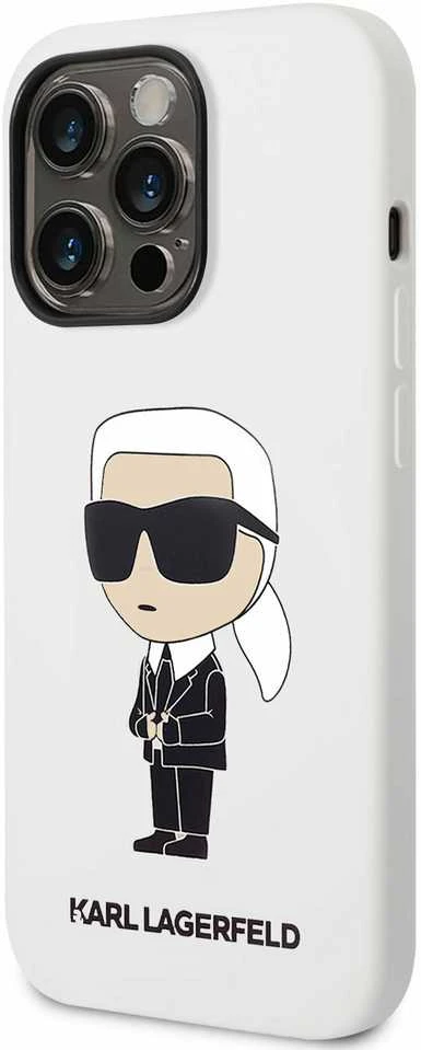 Karl Lagerfeld dėklas, skirtas iPhone 14 Pro Max 6,7 KLHCP14XSNIKBCH baltos spalvos kietas dėklas , skirtas Silikoninis Ikonik