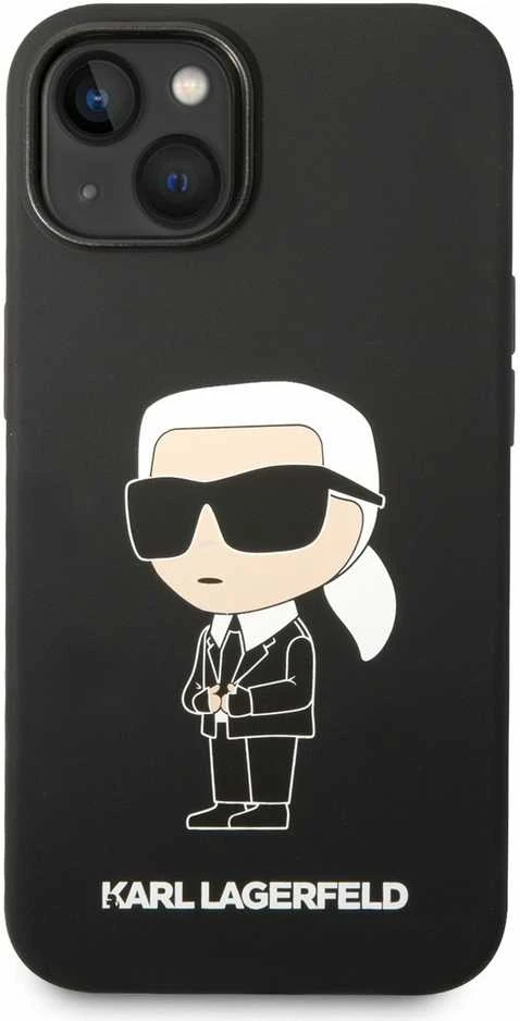 Dėklas Karl Lagerfeld KLHCP14MSNIKBCK IPHONE 14 PLUS / 15 PLUS 6.7 "HARDCASE Juodas / Juodas SILICONE IKONIK