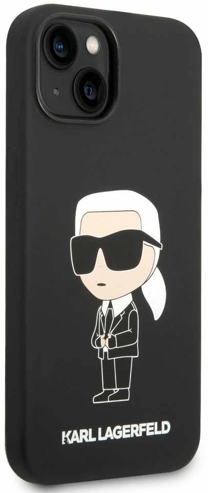 Dėklas Karl Lagerfeld KLHCP14MSNIKBCK IPHONE 14 PLUS / 15 PLUS 6.7 "HARDCASE Juodas / Juodas SILICONE IKONIK