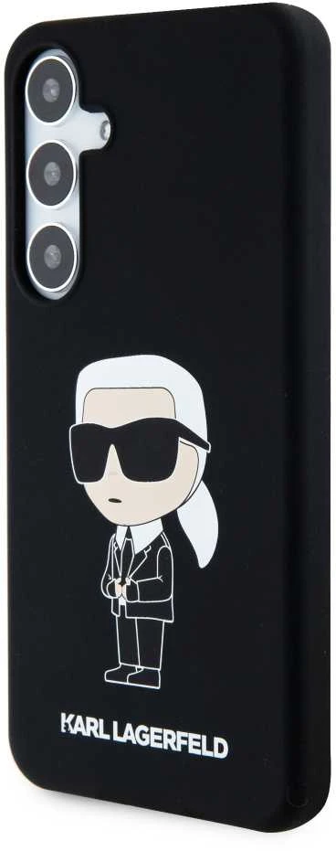 Karl Lagerfeld KLHCS24SSNIKBCK S24 S921 kietas dėklas juodos spalvos Silicone Ikonik