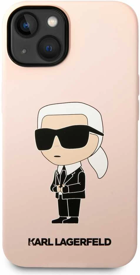 Dėklas Karl Lagerfeld KLHCP14MSNIKBCP IPHONE 14 PLUS / 15 PLUS 6.7 "HARDCASE Rožinis / Rožinis SILICONE IKONIK