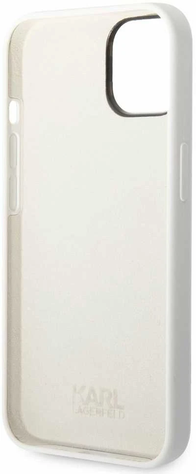 Dėklas Karl Lagerfeld KLHCP14MSNIKBCH IPHONE 14 PLUS / 15 PLUS 6.7 "HARDCASE Baltas / Baltas SILICONE IKONIK