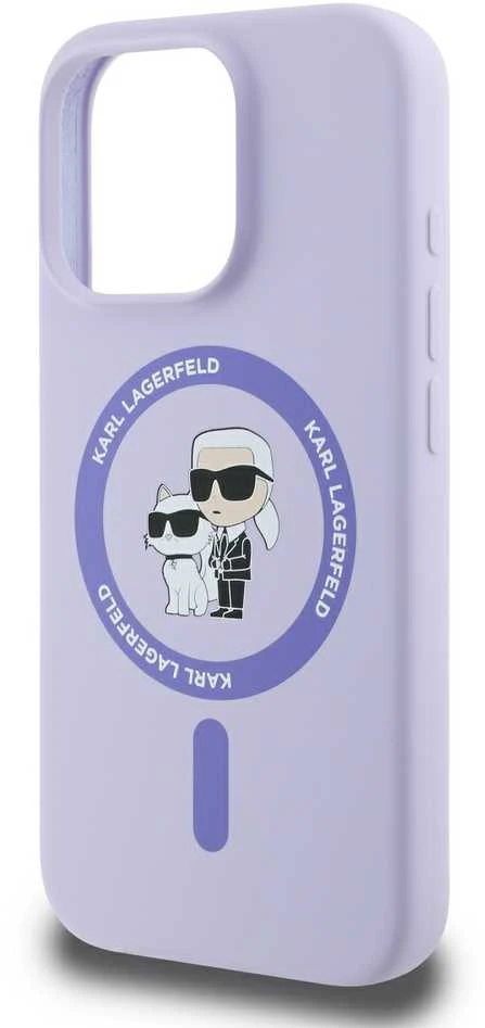 Karl Lagerfeld KLHMP16LSCMKCRHU Apple iPhone 16 Pro 6.3″ violetinės spalvos kietas dėklas Silicone Karl&Choupette