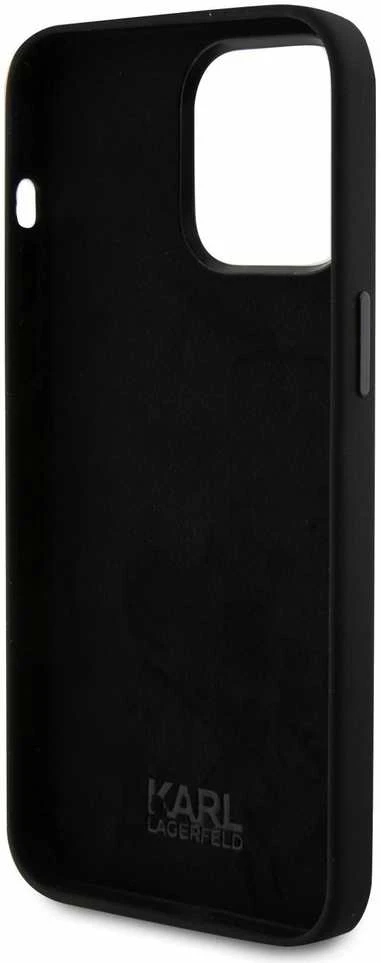 Dėklas Karl Lagerfeld KLHCP15XSDHKNK IPHONE 15 PRO MAX 6.7 "Juodas/Juodas SILICONE KARL & CHUPETTE HEAD