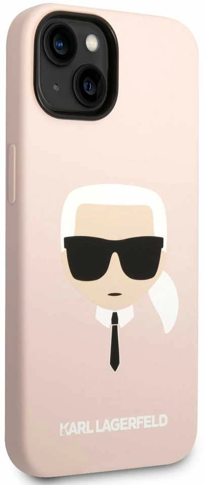 Dėklas Karl Lagerfeld KLHCP14MSLKHLP IPHONE 14 PLUS / 15 PLUS 6.7 "HARDCASE Rožinis / Rožinis SILICONE KARL`S HEAD