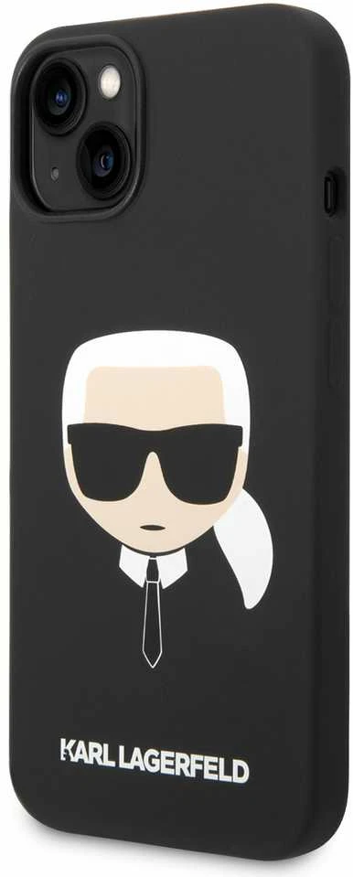 Dėklas Karl Lagerfeld KLHCP14MSLKHBK IPHONE 14 PLUS / 15 PLUS 6.7 "HARDCASE JUODA / Juodas SILICONE KARL`S HEAD