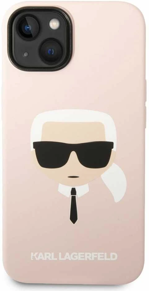 Dėklas Karl Lagerfeld KLHCP14MSLKHLP IPHONE 14 PLUS / 15 PLUS 6.7 "HARDCASE Rožinis / Rožinis SILICONE KARL`S HEAD
