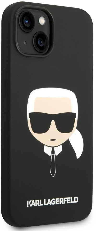 Dėklas Karl Lagerfeld KLHCP14MSLKHBK IPHONE 14 PLUS / 15 PLUS 6.7 "HARDCASE JUODA / Juodas SILICONE KARL`S HEAD