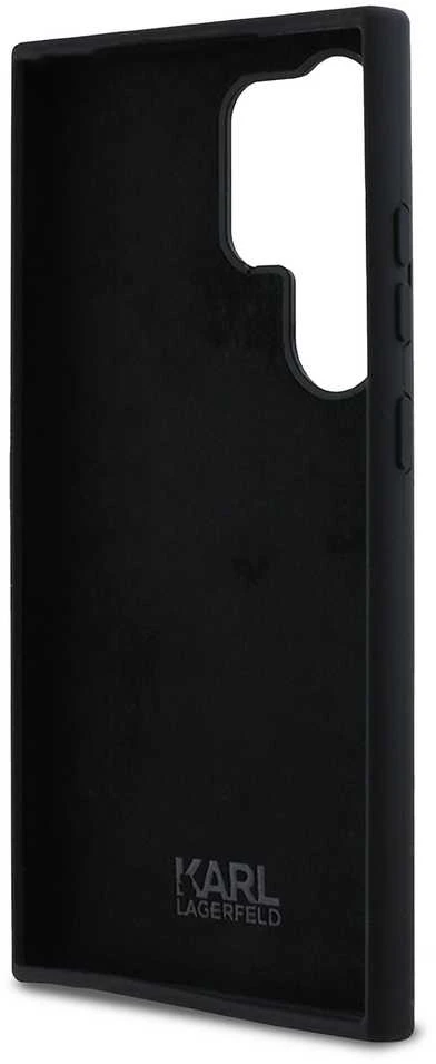 Samsung Galaxy S24 Ultra Karl Lagerfeld silikoninis dėklas Karl&Choupette Metal Pin (KLHCS24LSMHKCNPK) juodos spalvos