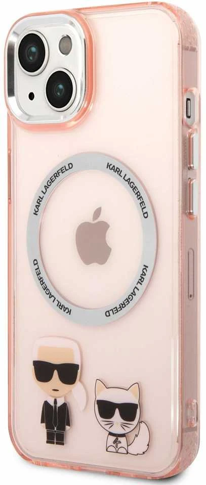 Karl Lagerfeld Karl&Choupette Aliuminio MagSafe - dėklas skirtas Apple iPhone 14 Plus Rožinė