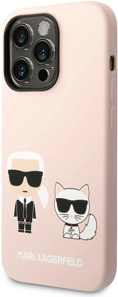 Karl Lagerfeld KLHMP14XSSKCI Apple iPhone 14 Pro Max 6,7″ kietas dėklas light rožinės spalvos Silicone Karl & C