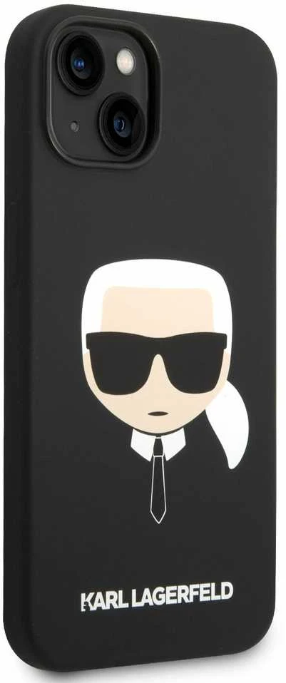 Dėklas Karl Lagerfeld KLHMP14MSLKHBK IPHONE 14 PLUS / 15 PLUS 6.7 "HARDCASE JUODA / Juodas SILICONE KARL`S HEAD MAGSAFE