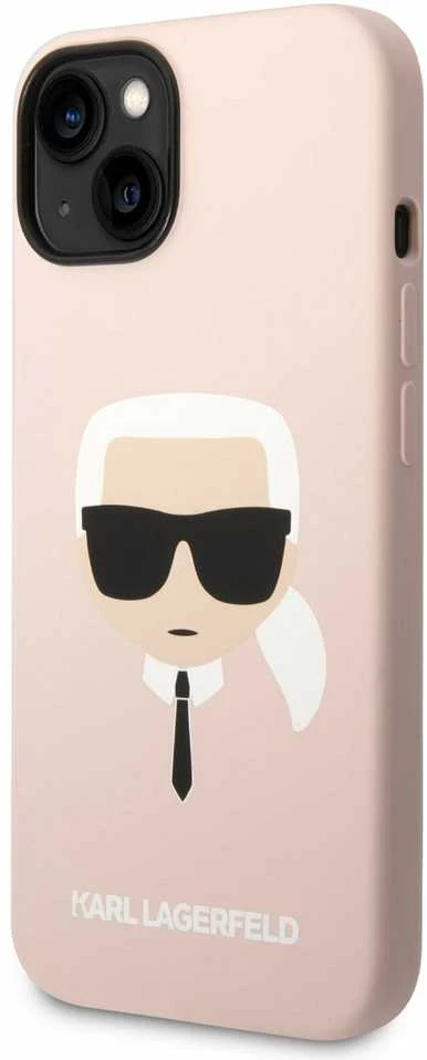 Dėklas Karl Lagerfeld KLHMP14MSLKHLP IPHONE 14 PLUS / 15 PLUS 6.7 "HARDCASE LIGHT Rožinis / LIGHT Rožinis SILICONE KARL`S HEAD MAGSAFE