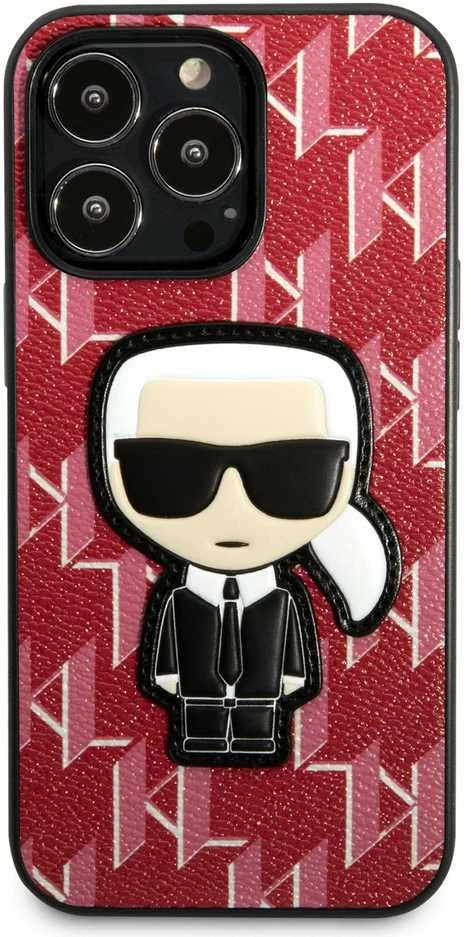 Karl Lagerfeld KLHCP13LPMNIKPI Apple iPhone 13 Pro / 13 6,1″ kietas dėklas red Monogram Ikonik Patch