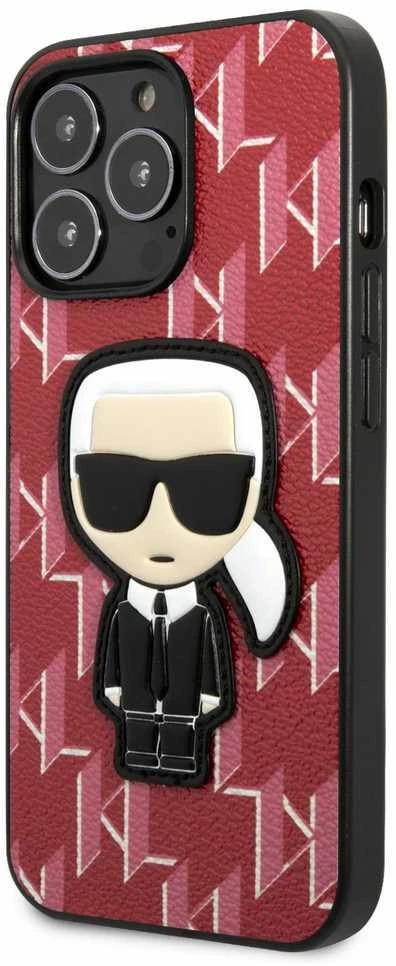 Karl Lagerfeld KLHCP13LPMNIKPI Apple iPhone 13 Pro / 13 6,1″ kietas dėklas red Monogram Ikonik Patch