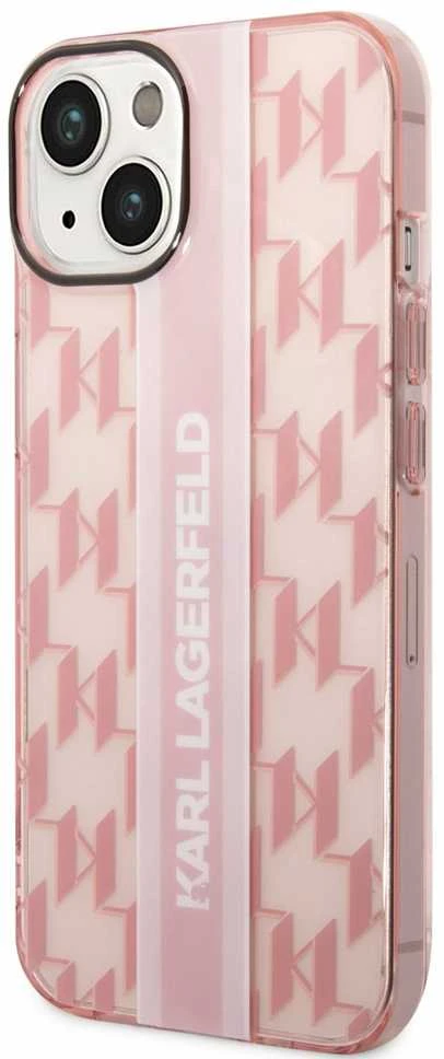 Dėklas Karl Lagerfeld KLHCP14MHKLSPCP IPHONE 14 PLUS / 15 PLUS 6.7 "HARDCASE Rožinis / Rožinis MONO VERTICAL STRIPE