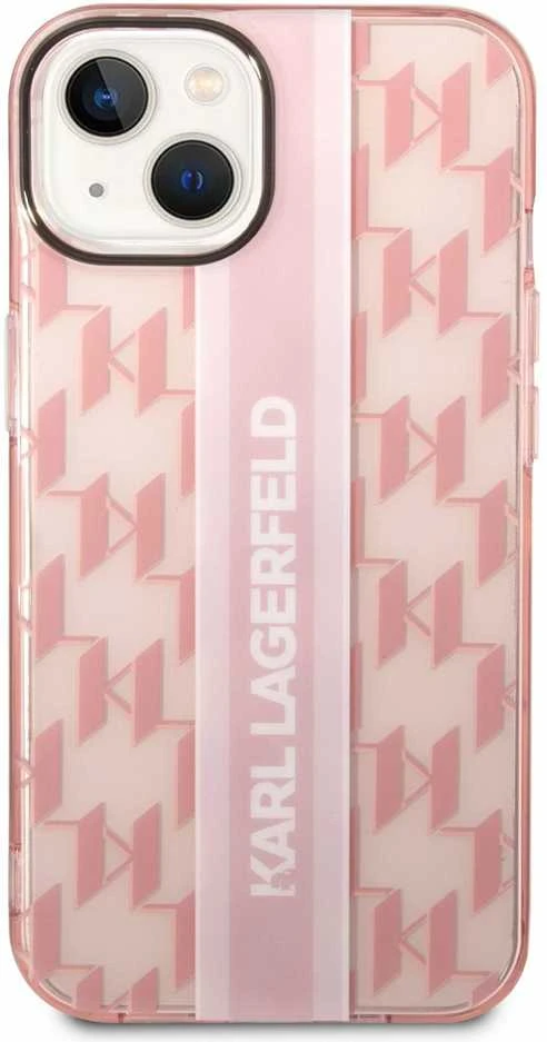 Dėklas Karl Lagerfeld KLHCP14MHKLSPCP IPHONE 14 PLUS / 15 PLUS 6.7 "HARDCASE Rožinis / Rožinis MONO VERTICAL STRIPE