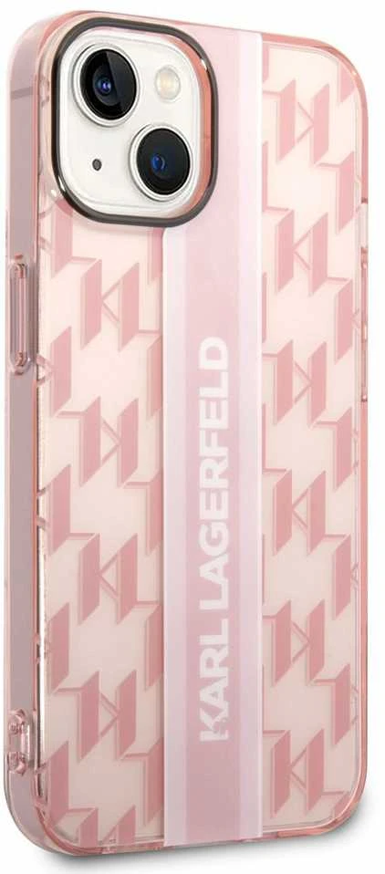 Dėklas Karl Lagerfeld KLHCP14MHKLSPCP IPHONE 14 PLUS / 15 PLUS 6.7 "HARDCASE Rožinis / Rožinis MONO VERTICAL STRIPE