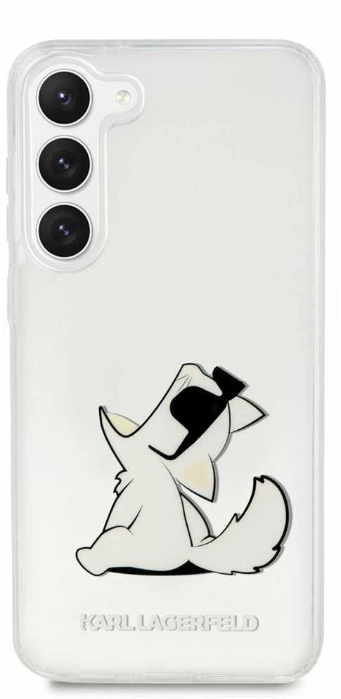 Karl Lagerfeld KLHCS23MCFNRC S23+ S916 skaidrus kietas dėklas Choupette Fun