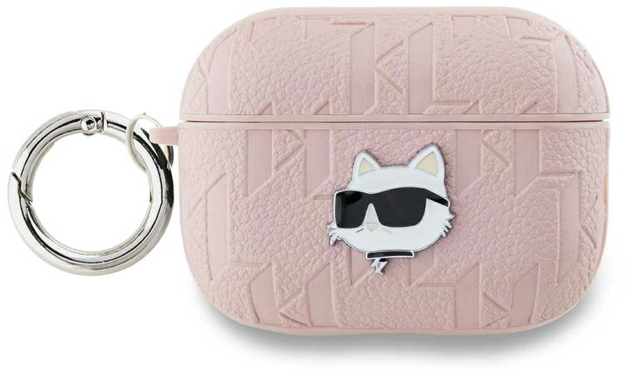 Karl Lagerfeld KLAP2PGCHPP AirPods Pro2 (2022/2023) dėklas rožinės spalvos Monogram Choupette Head