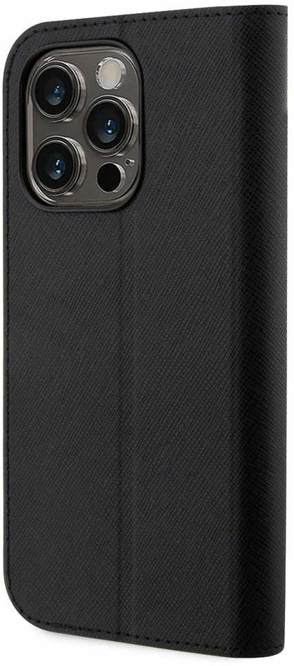 Dėklas Karl Lagerfeld KLBKP14LSANKCPK IPHONE 14 PRO 6.1 "BOOKCASE Juodas/Juodas SAFFIANO KARL & CHOUPETTE