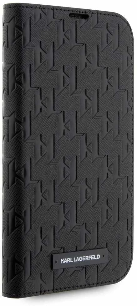 Dėklas Karl Lagerfeld KLBKP14LSAKLPK IPHONE 14 PRO 6.1 "BOOKCASE Juodas/Juodas SAFFIANO MONOGRAM