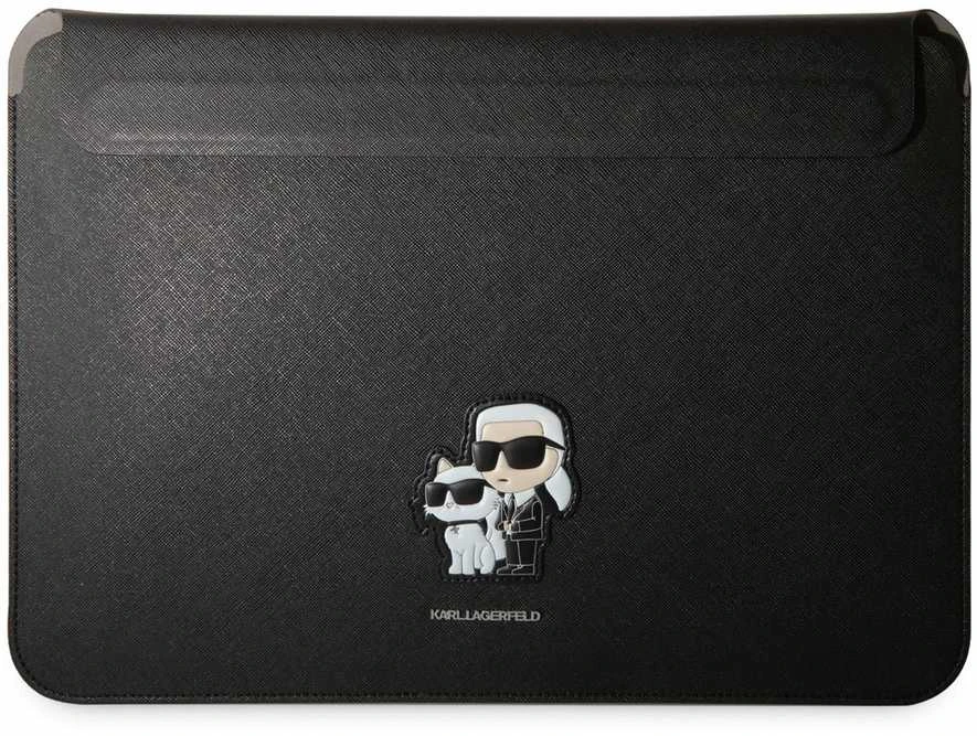Nešiojamo kompiuterio krepšys 14″ Karl Lagerfeld Saffiano Karl&Choupette (KLCS14SAKCPMK) juodos spalvos