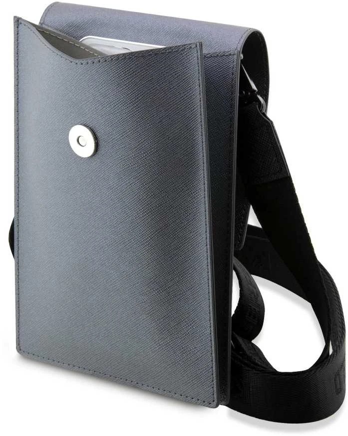 Karl Lagerfeld telefono dėklas phone KLWBSAKCPMG sidabrinis harddėklas Phone Pounch Universal Saffiano K-C NFT