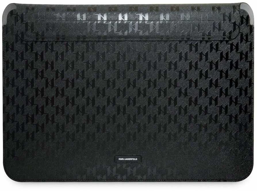 Karl Lagerfeld Dėklas kompiuteriui KLCS14SAKLHPK 14″ juodos spalvos Saffiano Plaque