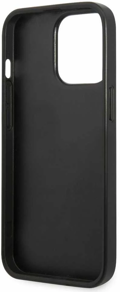 Karl Lagerfeld KLHCP13LSFMP2K Apple iPhone 13 Pro / 13 6,1″ kietas dėklas juodos spalvos Saffiano Plaque