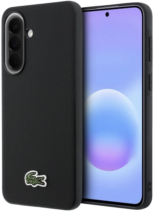 Lacoste Iconic Petit Pique Woven Logo MagSafe dėklas skirtas Samsung Galaxy A57 juodos spalvos