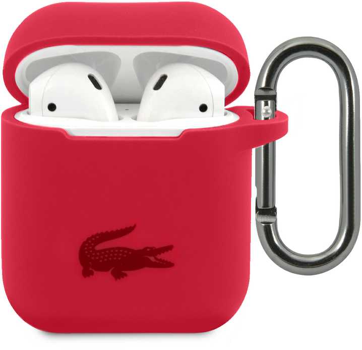 Lacoste Dėklas na ausinės Apple Airpods 1/2 Liquid silikoninis Glossy Printing Logo dėklas Raudona [kod produktu: ]
