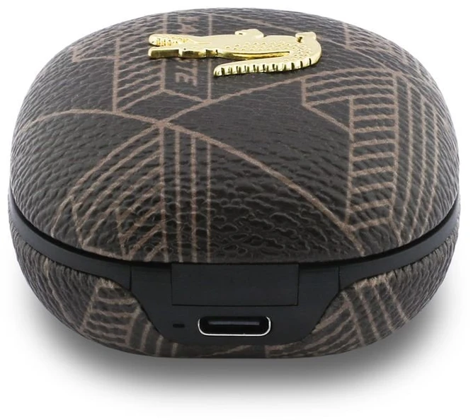 Lacoste Monogram Blend ANC/ENC TWS belaidės ausinės rudos spalvos