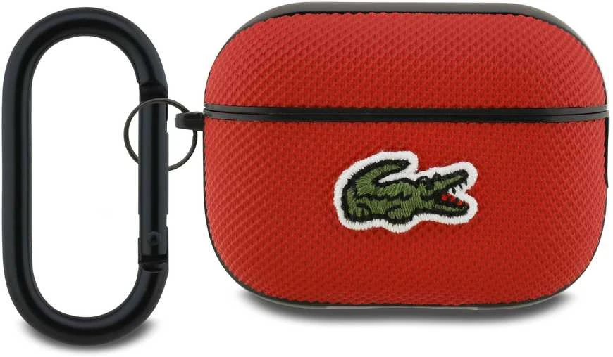 Lacoste Petit Pique Croc Logo Patch dėklas skirtas AirPods Pro 2 raudinos spalvos